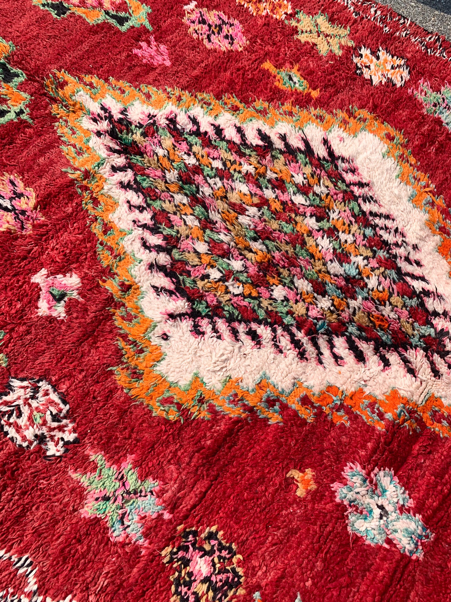 Reserved for Tracy - No. A1083 - 6.4' x 11.7' Vintage Moroccan Bejaad Area Rug