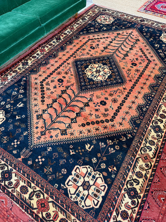 Vintage Persian Area Rug No. A1186 - 6.9' x 11'