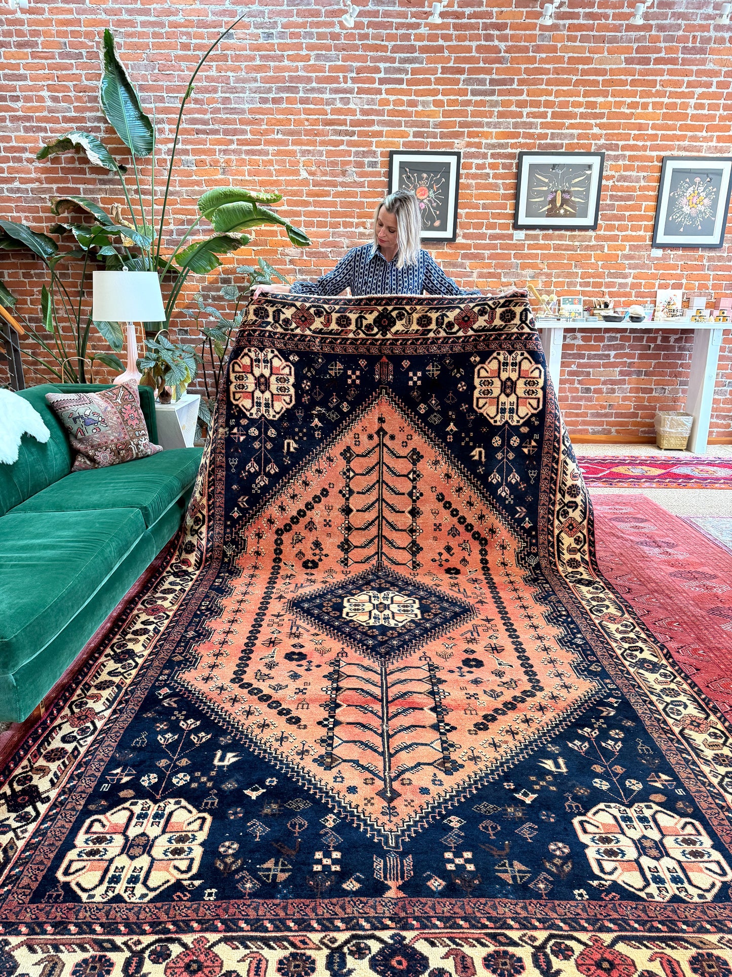 Vintage Persian Area Rug No. A1186 - 6.9' x 11'