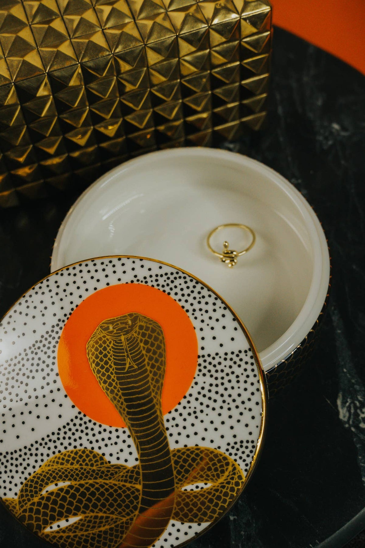 Cobra Dawn Ceramic Trinket Box