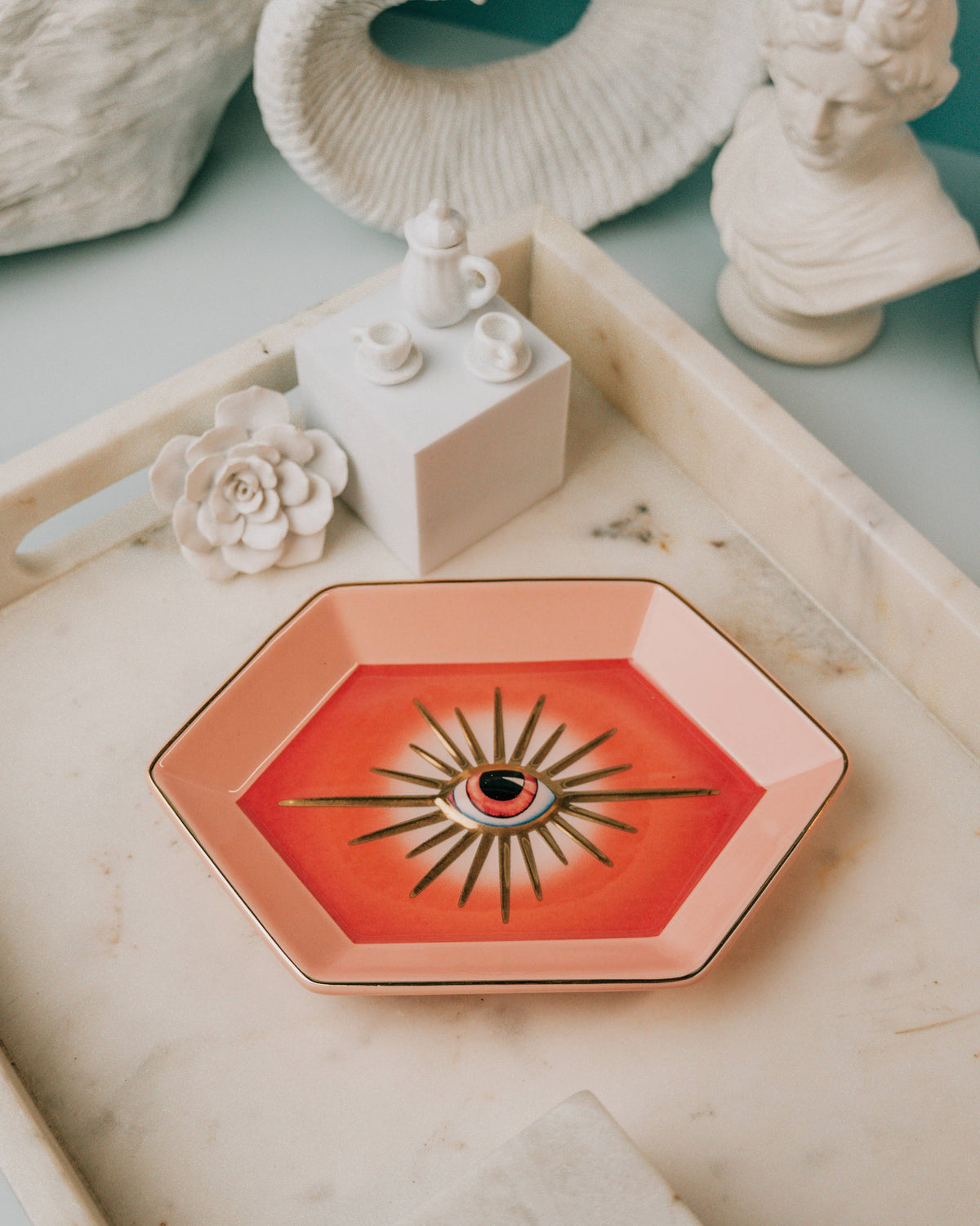 Evil Eye Trinket Dish Pink