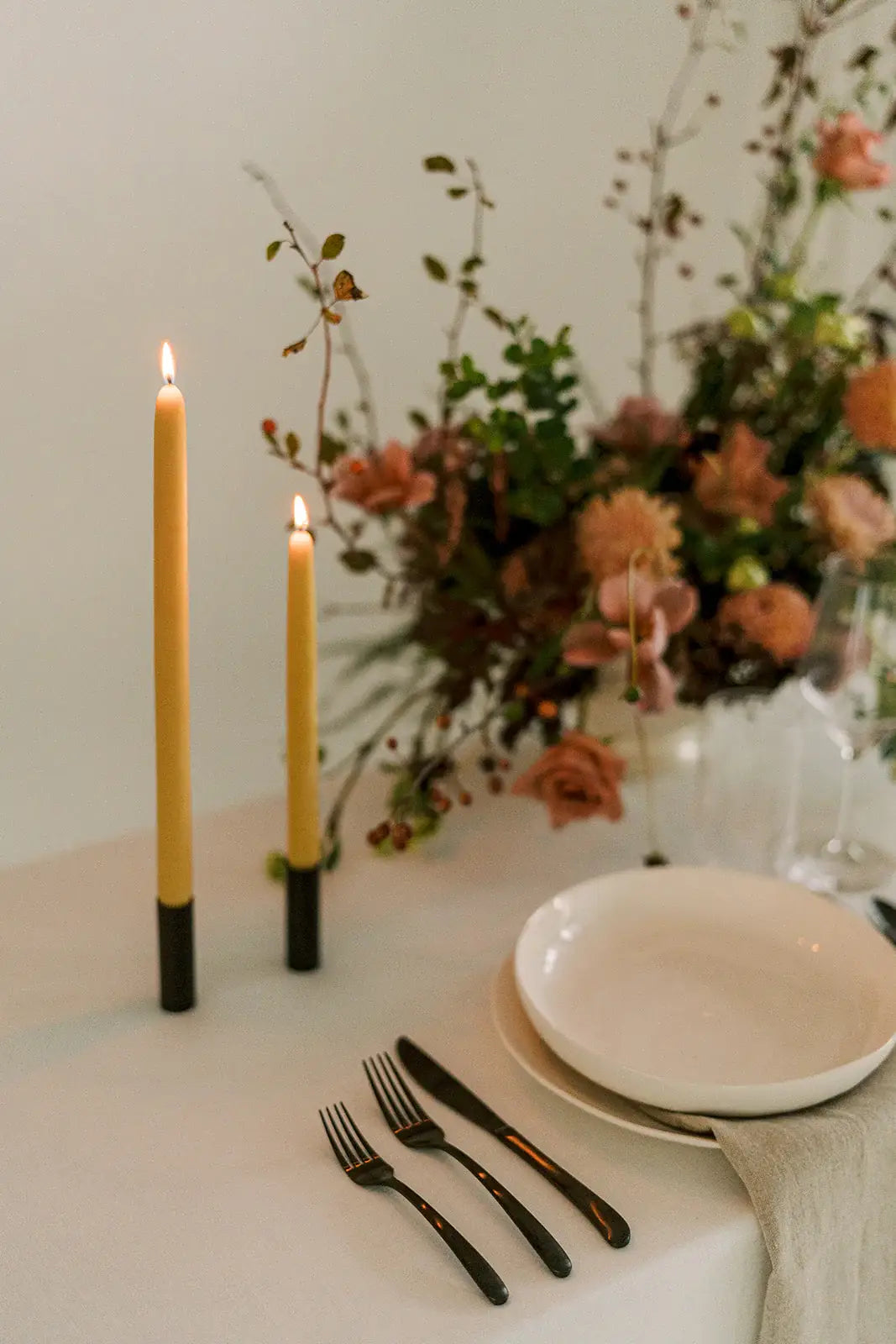 100% Beeswax Dipped Taper Candles | All Natural, Handmade: Clay / Large (14" Long)