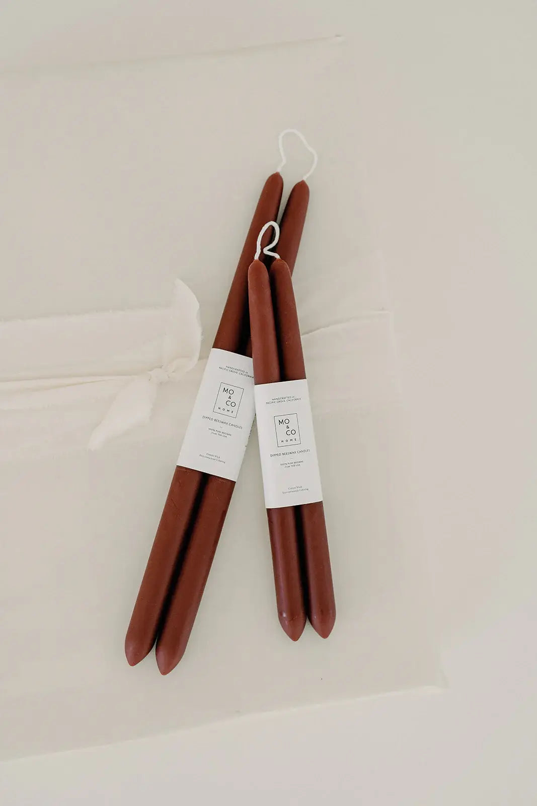 100% Beeswax Dipped Taper Candles | All Natural, Handmade: Burgundy / Large (14" Long)