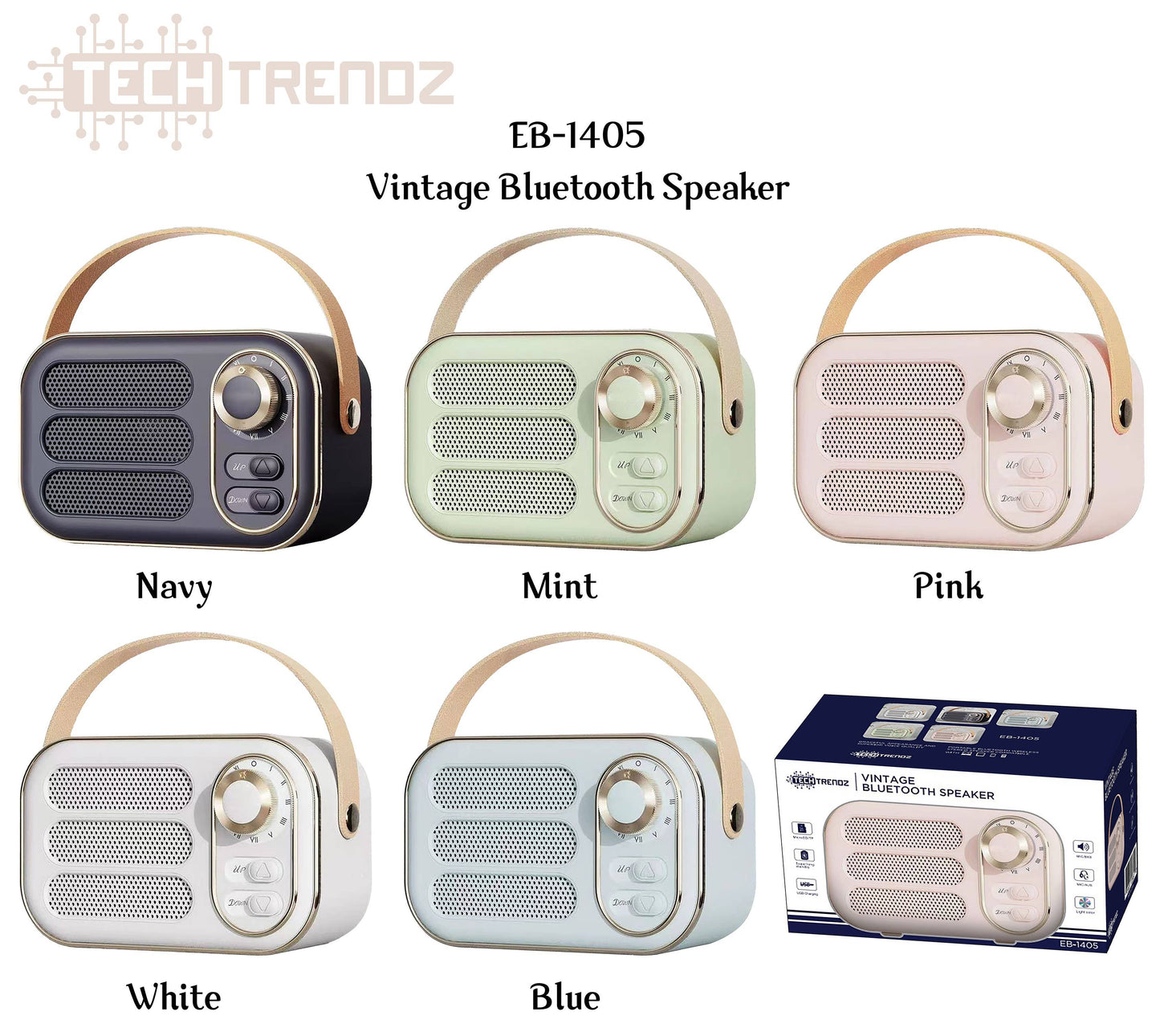 Vintage Bluetooth Speaker: White