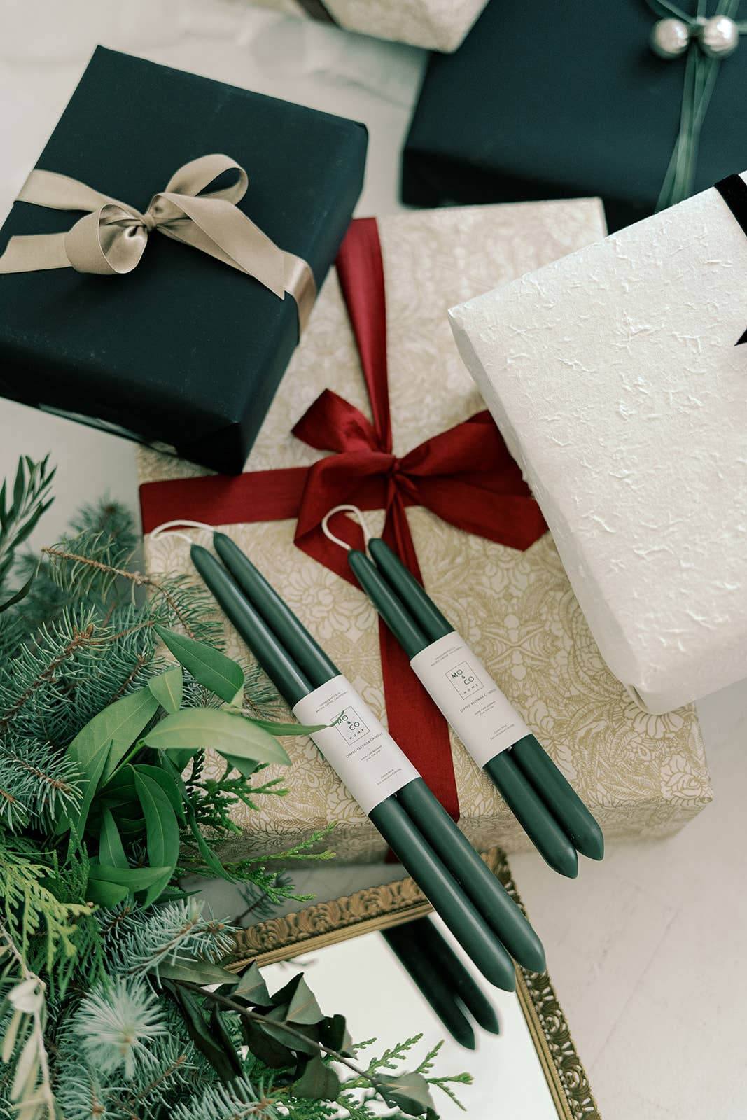 Forest Green | Dipped Beeswax Taper Candles | All Natural: 14 Inch