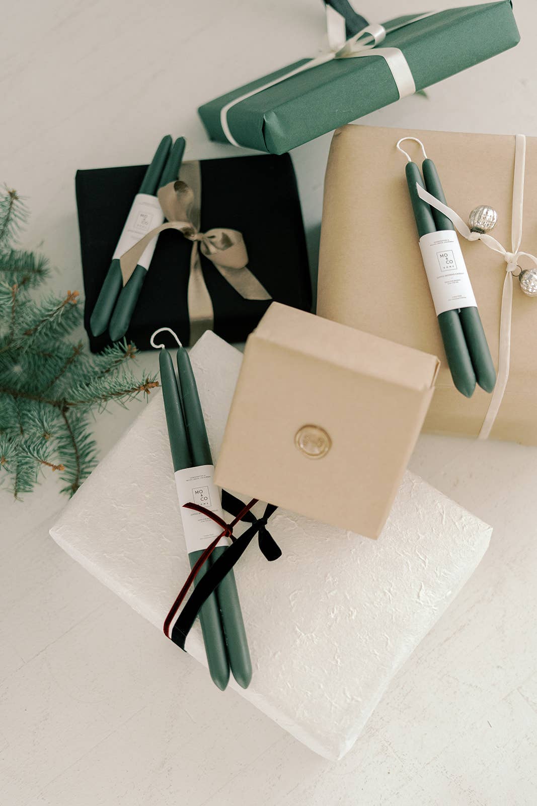 Forest Green | Dipped Beeswax Taper Candles | All Natural: 14 Inch