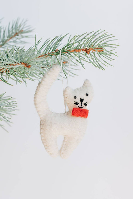 Cat Ornament: Off-White