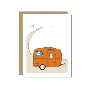 Orange Scamp Camper Greeting Card