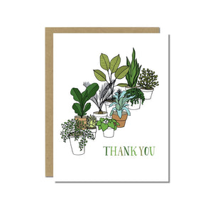 Houseplants Thank You Greeting Card
