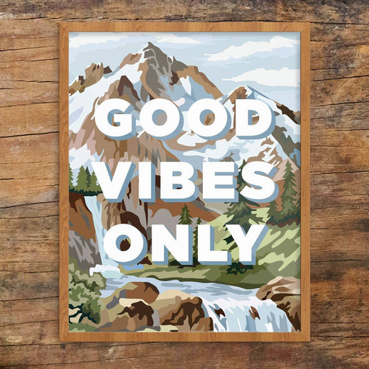 8" x 10 Good Vibes Only Paint By Number Style Print