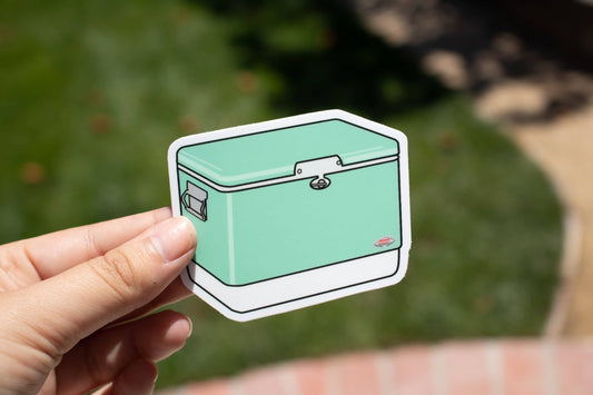 Vintage Hard Side Ice Chest Sticker - Light Green - Vinyl - Dishwasher Safe - Waterproof - Weatherproof - Camping Decor - Retro Style