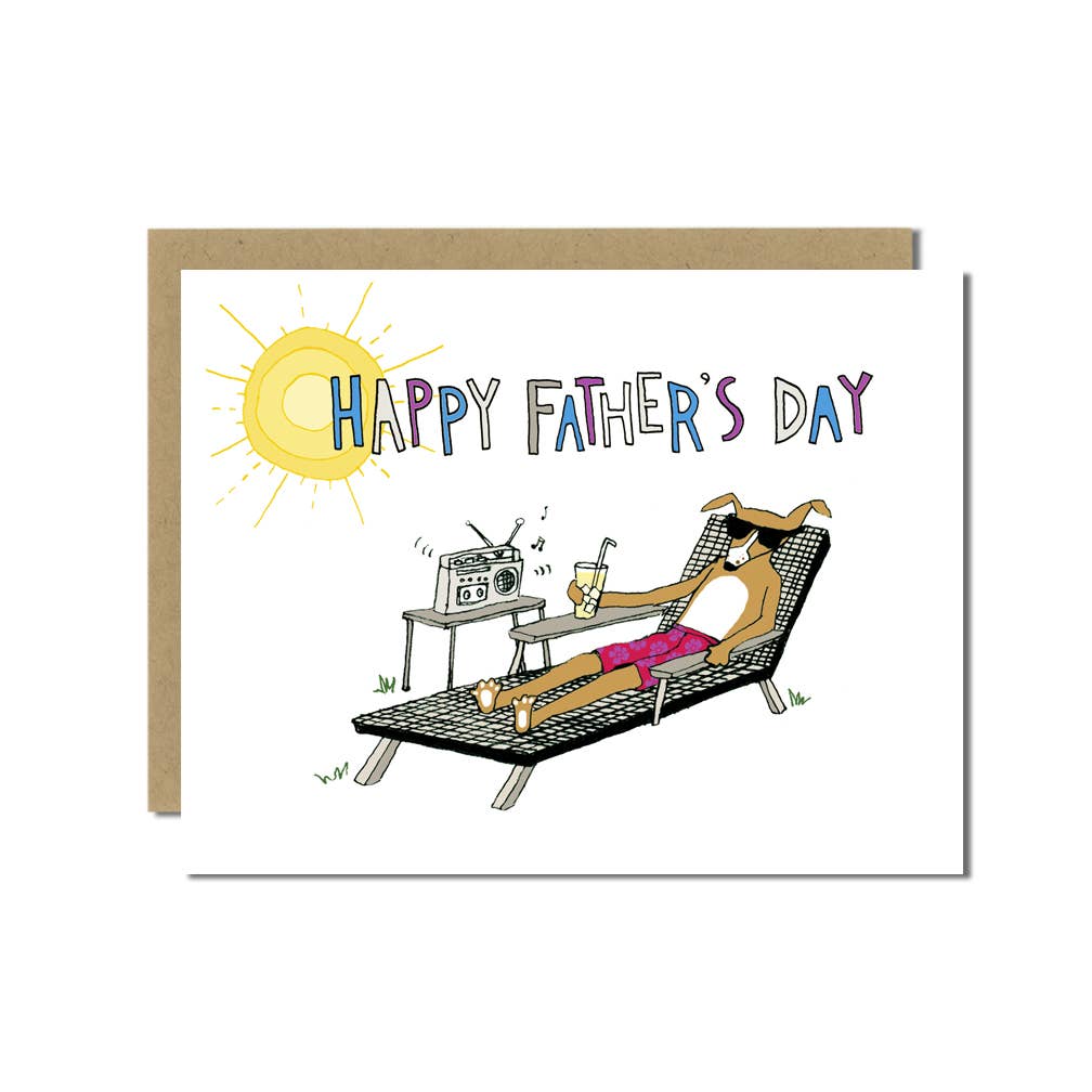 Dog Lounging Father's Day Card