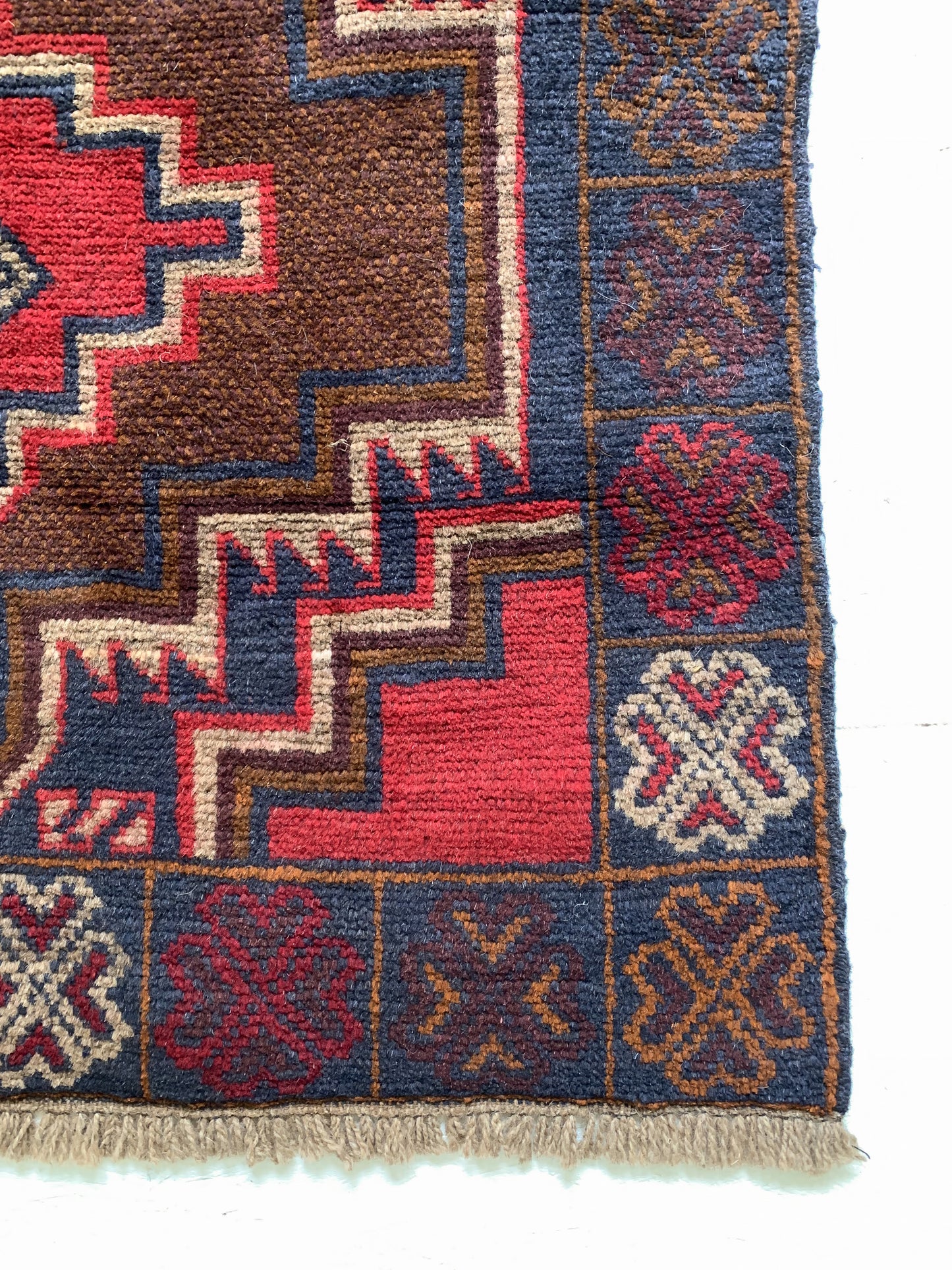 Betty - 2'10-3/4" x 4'-5" Vintage Afghan Tribal Rug