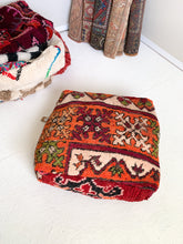 Load image into Gallery viewer, Moroccan Rug Floor Pouf #301
