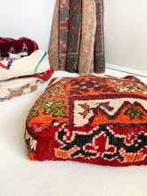 Load image into Gallery viewer, Moroccan Rug Floor Pouf #301
