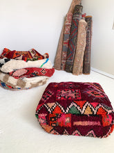 Load image into Gallery viewer, Moroccan Rug Floor Pouf #302
