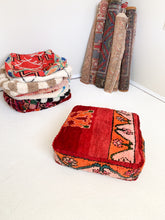 Load image into Gallery viewer, Moroccan Rug Floor Pouf #307
