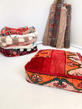 Load image into Gallery viewer, Moroccan Rug Floor Pouf #307
