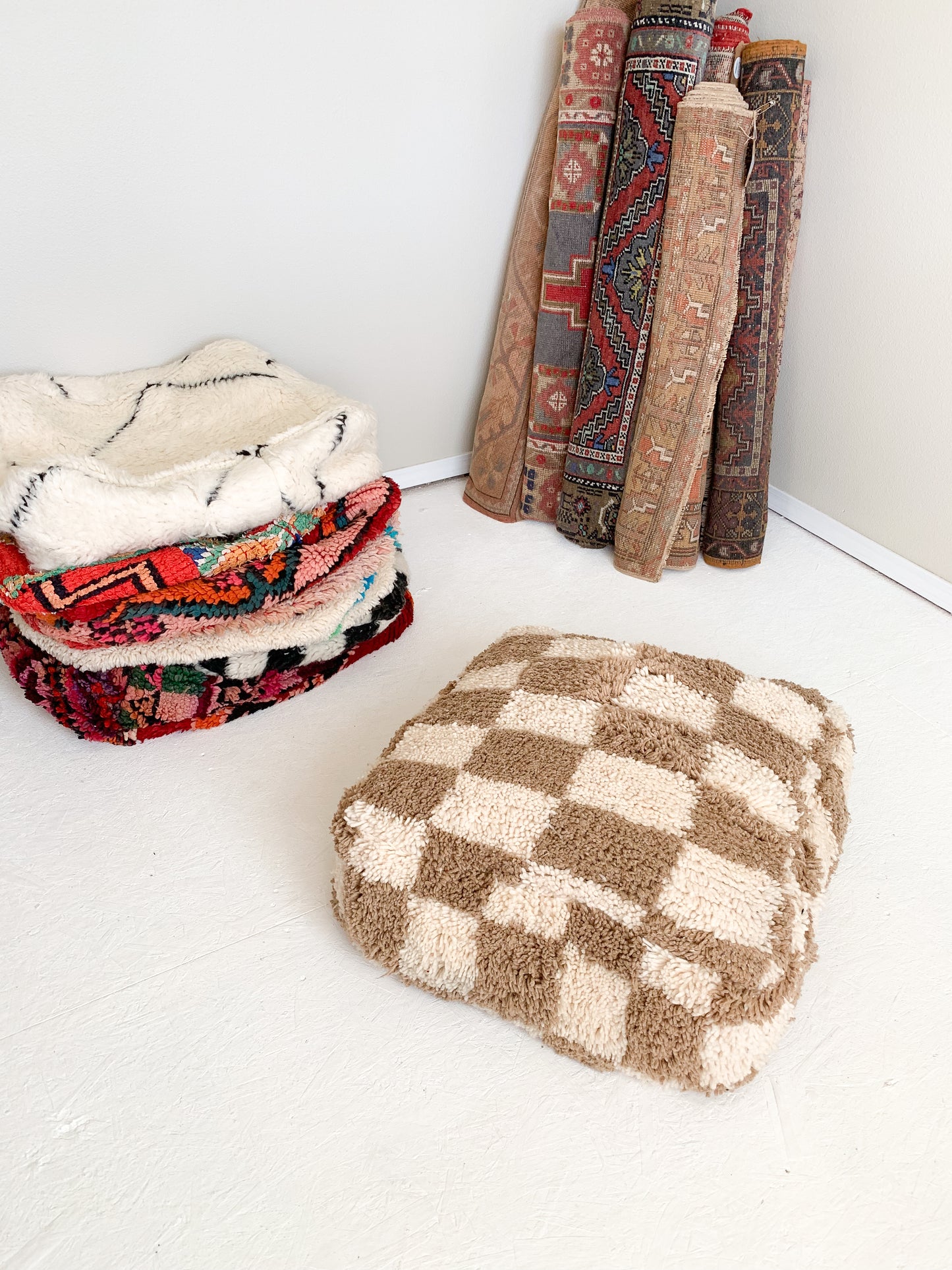 Reserved for Carmen - Moroccan Rug Floor Pouf #309