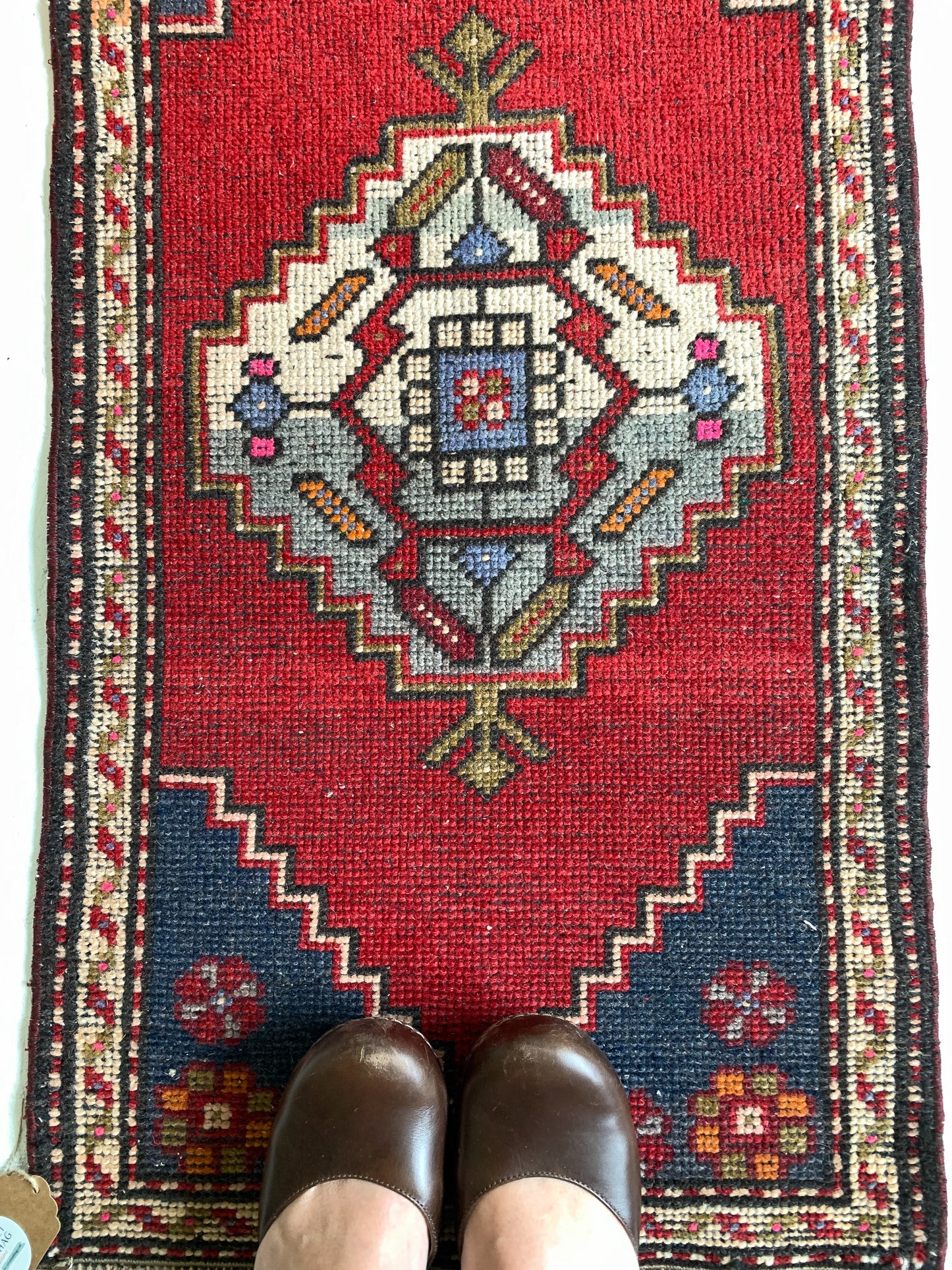 Emma - 19-7/8” x 3’3-1/2” Vintage Anatolian Turkish Mini Rug