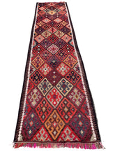 Load image into Gallery viewer, No. R1003 - 3.0&#39; x 12.5&#39; Vintage Turkish Herki Runner Rug
