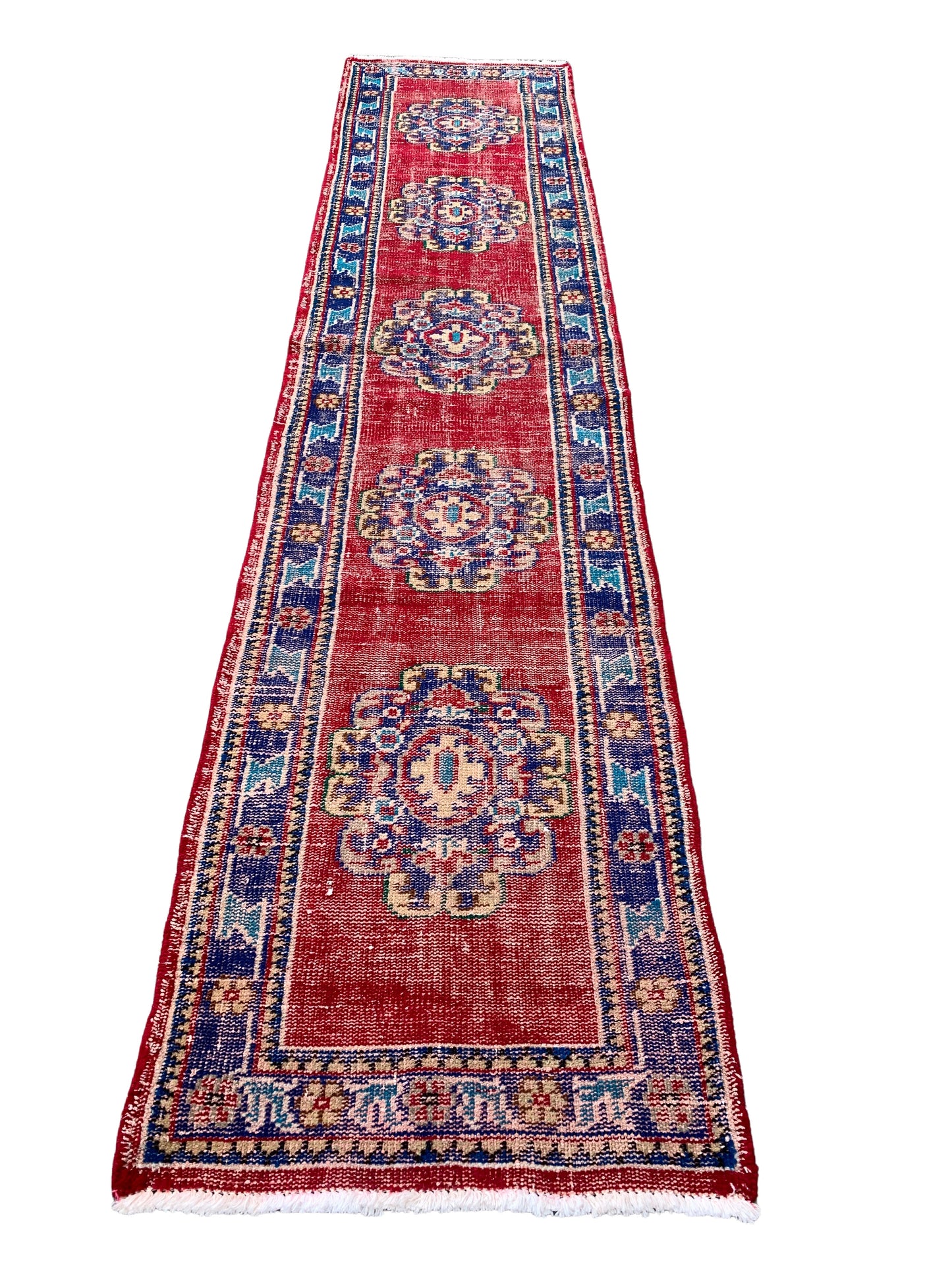 Reserved for Trisha - No. R1004 - 2.4' x 10.6' Vintage Turkish Runner Rug