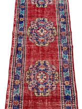 Load image into Gallery viewer, No. R1004 - 2.4&#39; x 10.6&#39; Vintage Turkish Runner Rug
