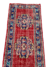 Load image into Gallery viewer, No. R1004 - 2.4&#39; x 10.6&#39; Vintage Turkish Runner Rug

