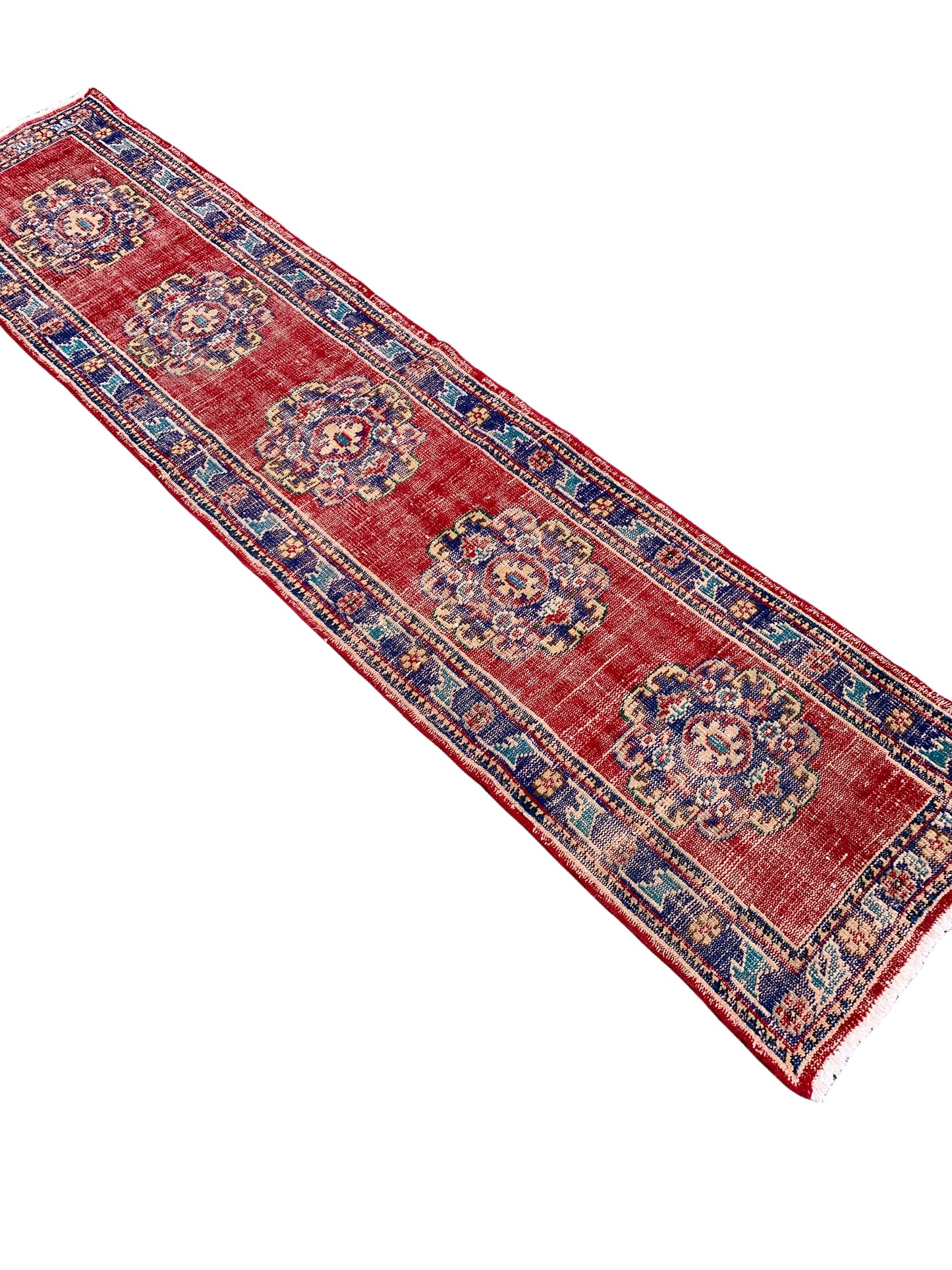 Reserved for Trisha - No. R1004 - 2.4' x 10.6' Vintage Turkish Runner Rug