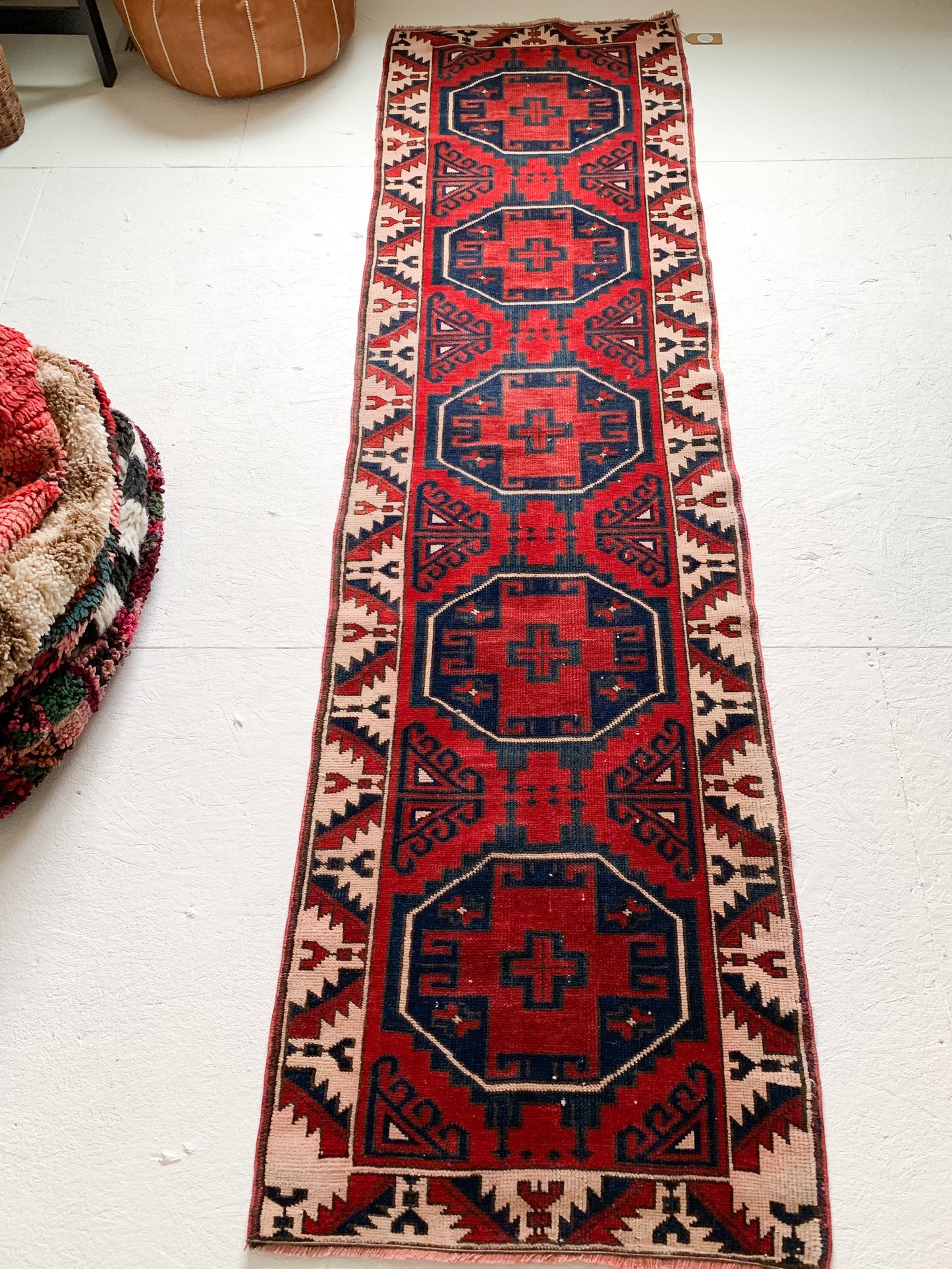 No. R1006 - 2.3' x 8.5' Vintage Turkish Runner Rug