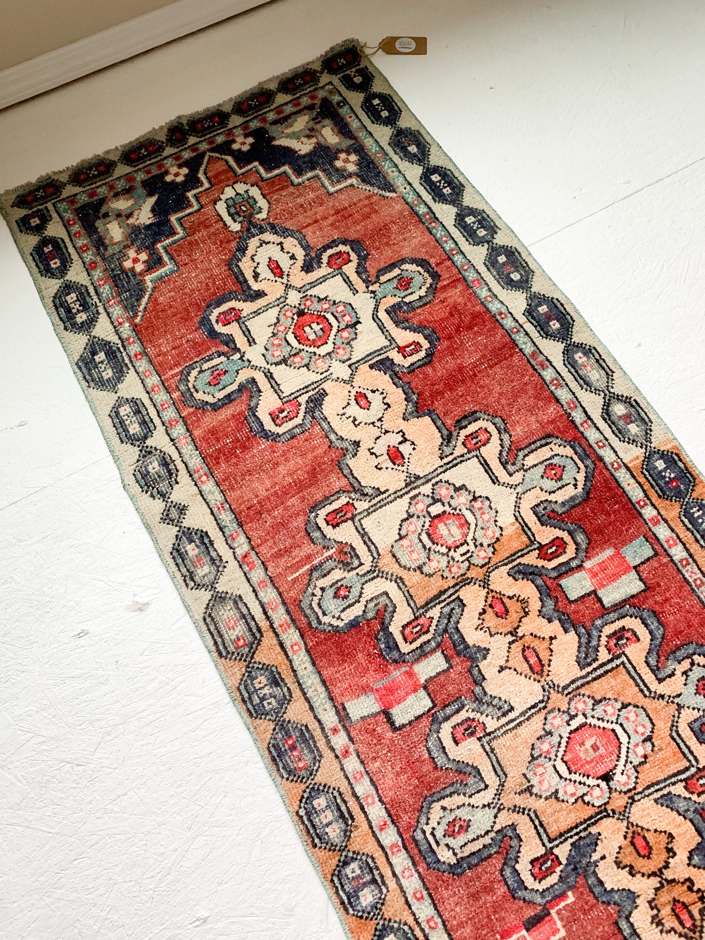 No. R1007 - 2.3' x 9.0' Vintage Turkish Runner Rug