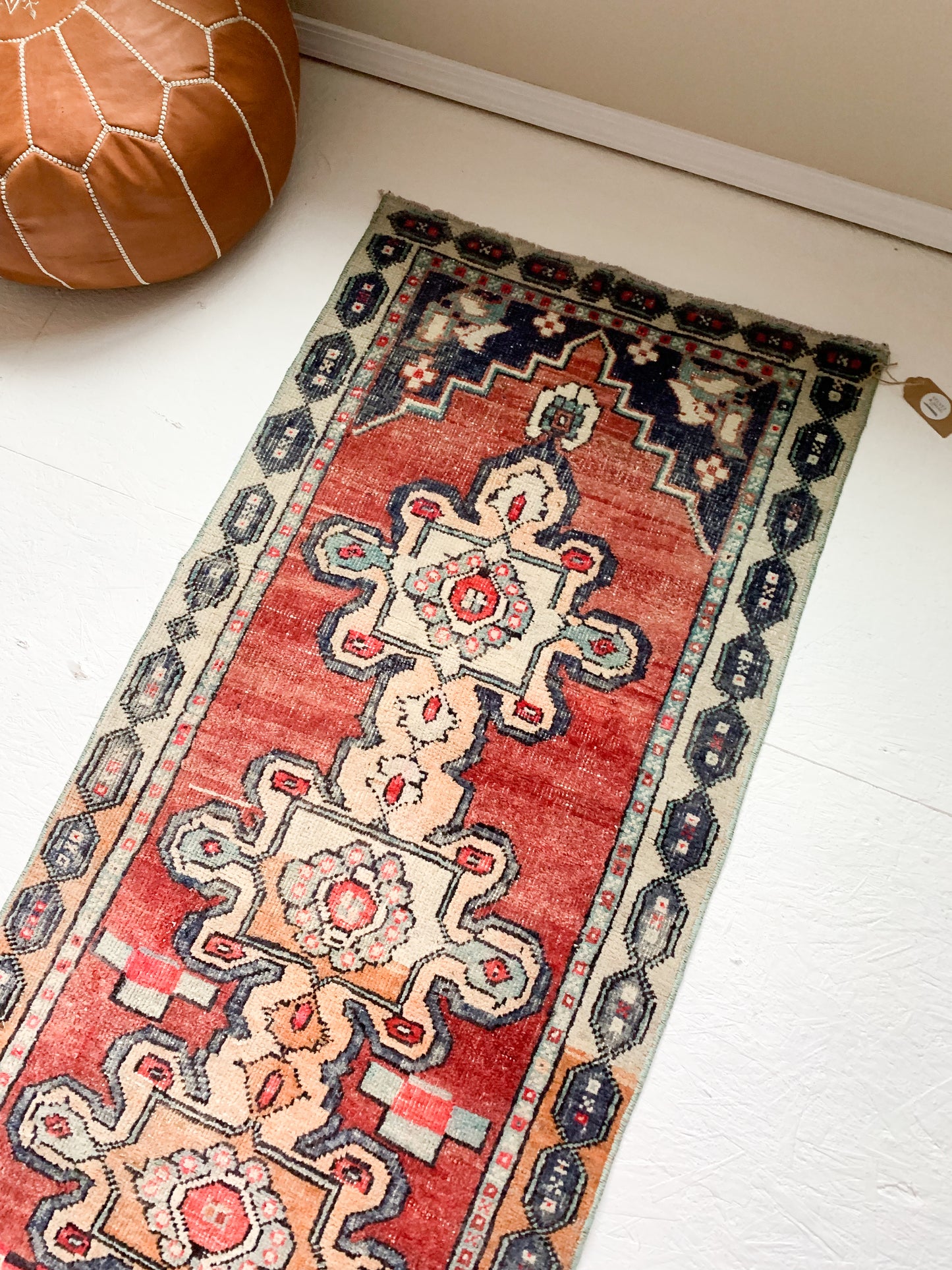 No. R1007 - 2.3' x 9.0' Vintage Turkish Runner Rug