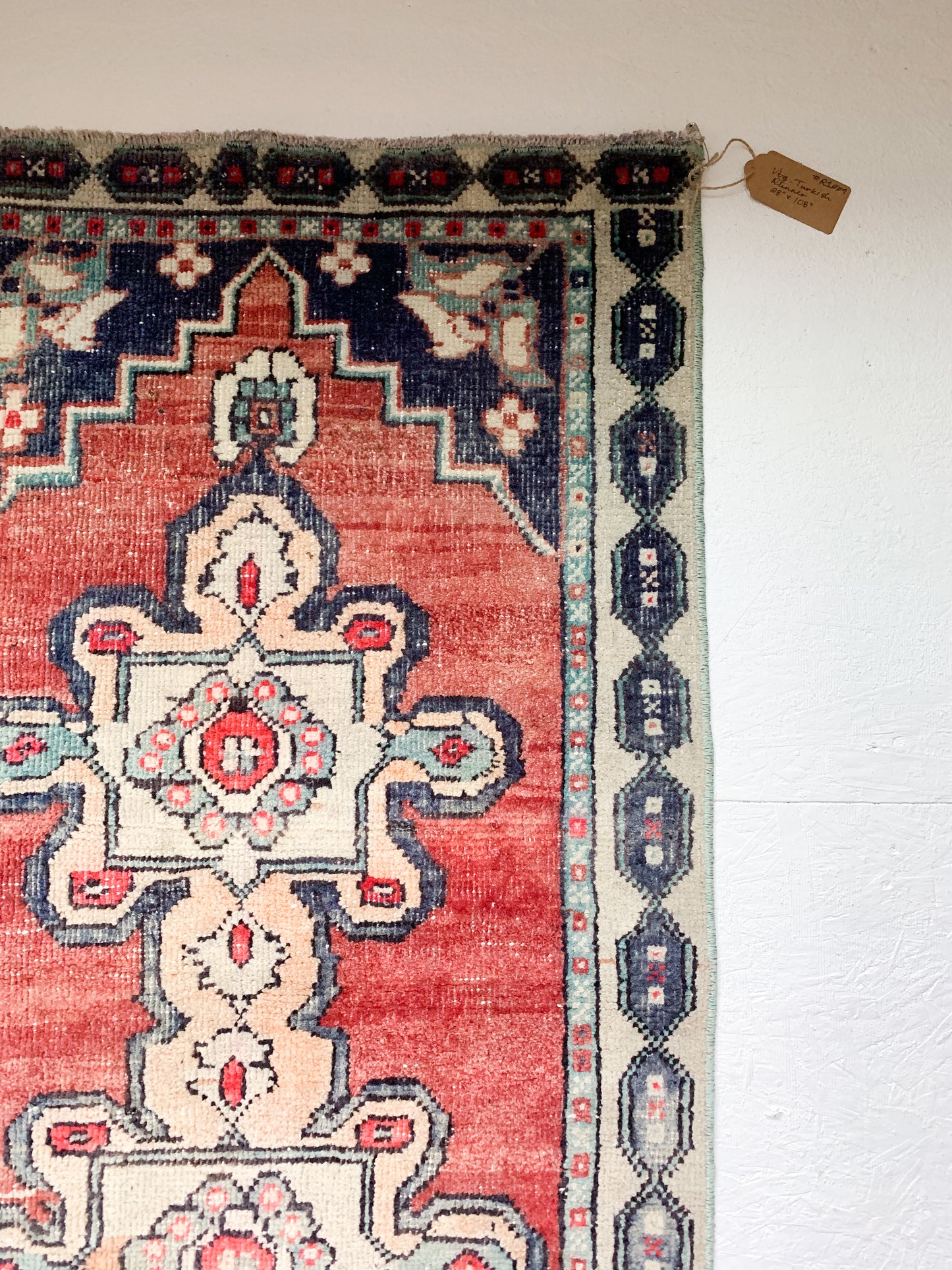 No. R1007 - 2.3' x 9.0' Vintage Turkish Runner Rug