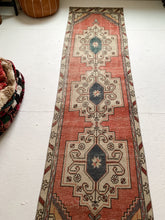 Load image into Gallery viewer, No. R1008 - 2.5&#39; x 9.2&#39; Vintage Turkish Runner Rug
