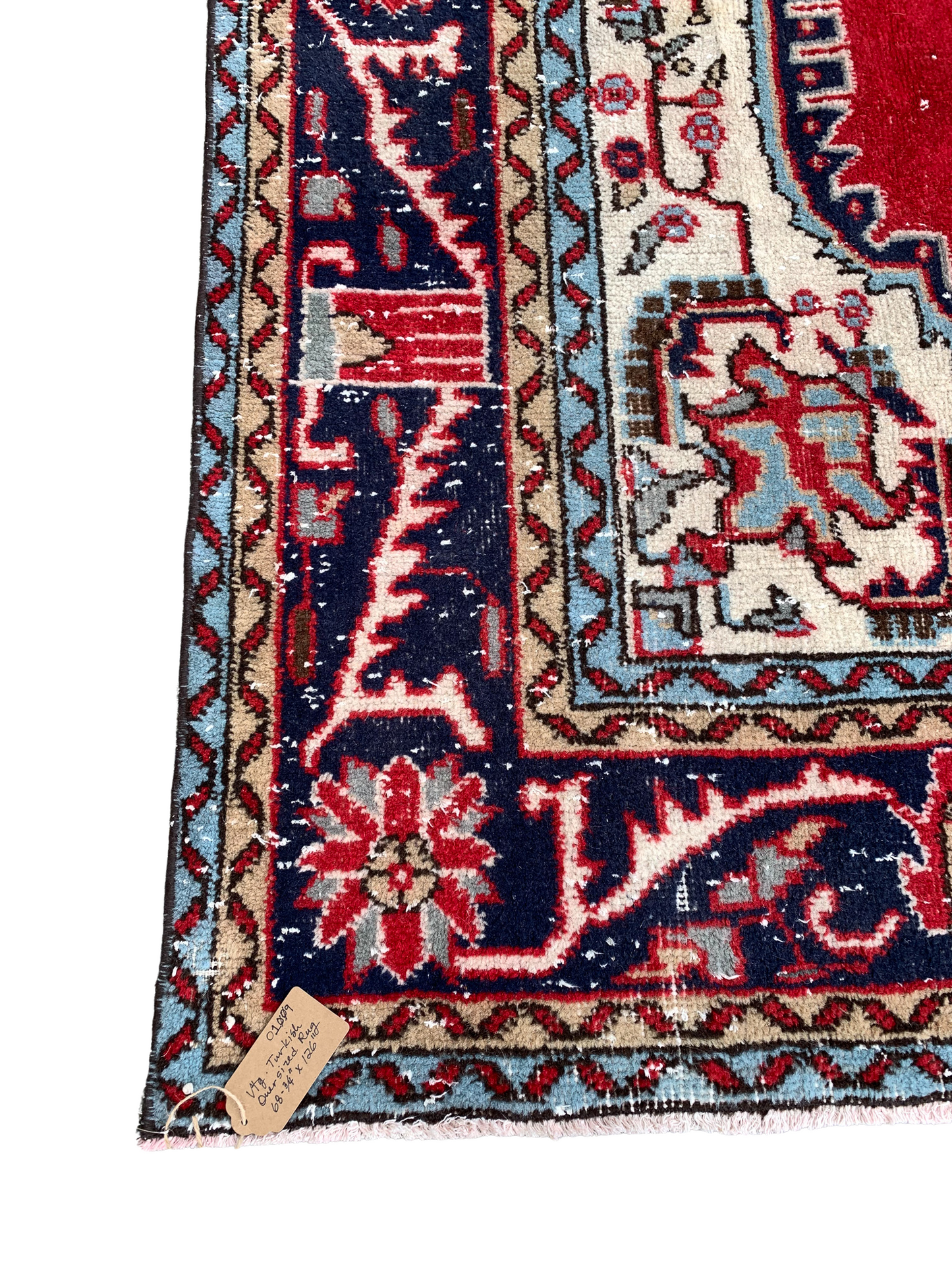 No. O1009 - 5.7' x 10.5' Oversized Vintage Turkish Area Rug