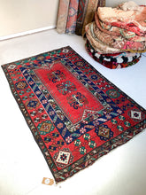 Load image into Gallery viewer, Reserved for Lynda - No. A1011 - 3.8&#39; x 5.9&#39; Vintage Turkish Anatolian Area Rug
