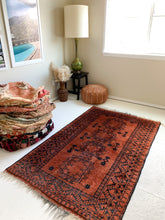 Load image into Gallery viewer, No. A1012 - 4.0&#39; x 6.4&#39; Vintage Afghan Area Rug
