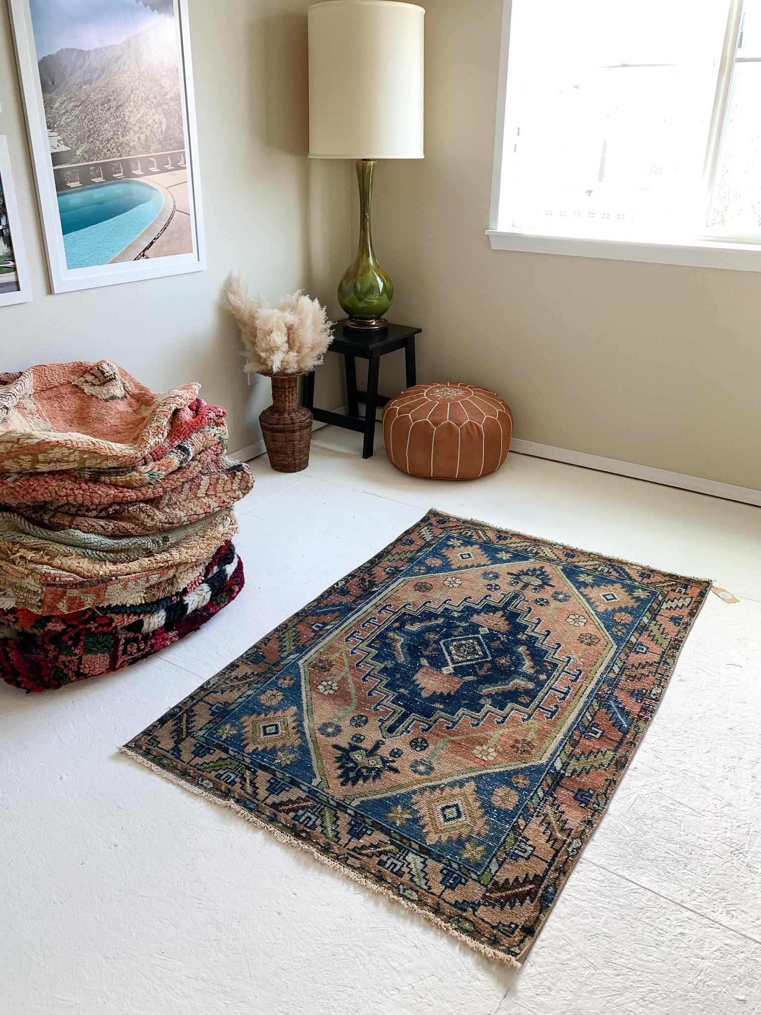 Antique Persian Zanjan Rug, 7'3 x 4'5