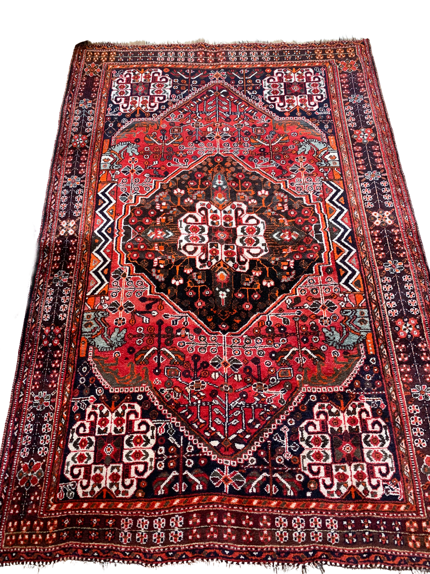 No. A1018 - 5.2' x 7.9' Vintage Persian Zanjan Area Rug