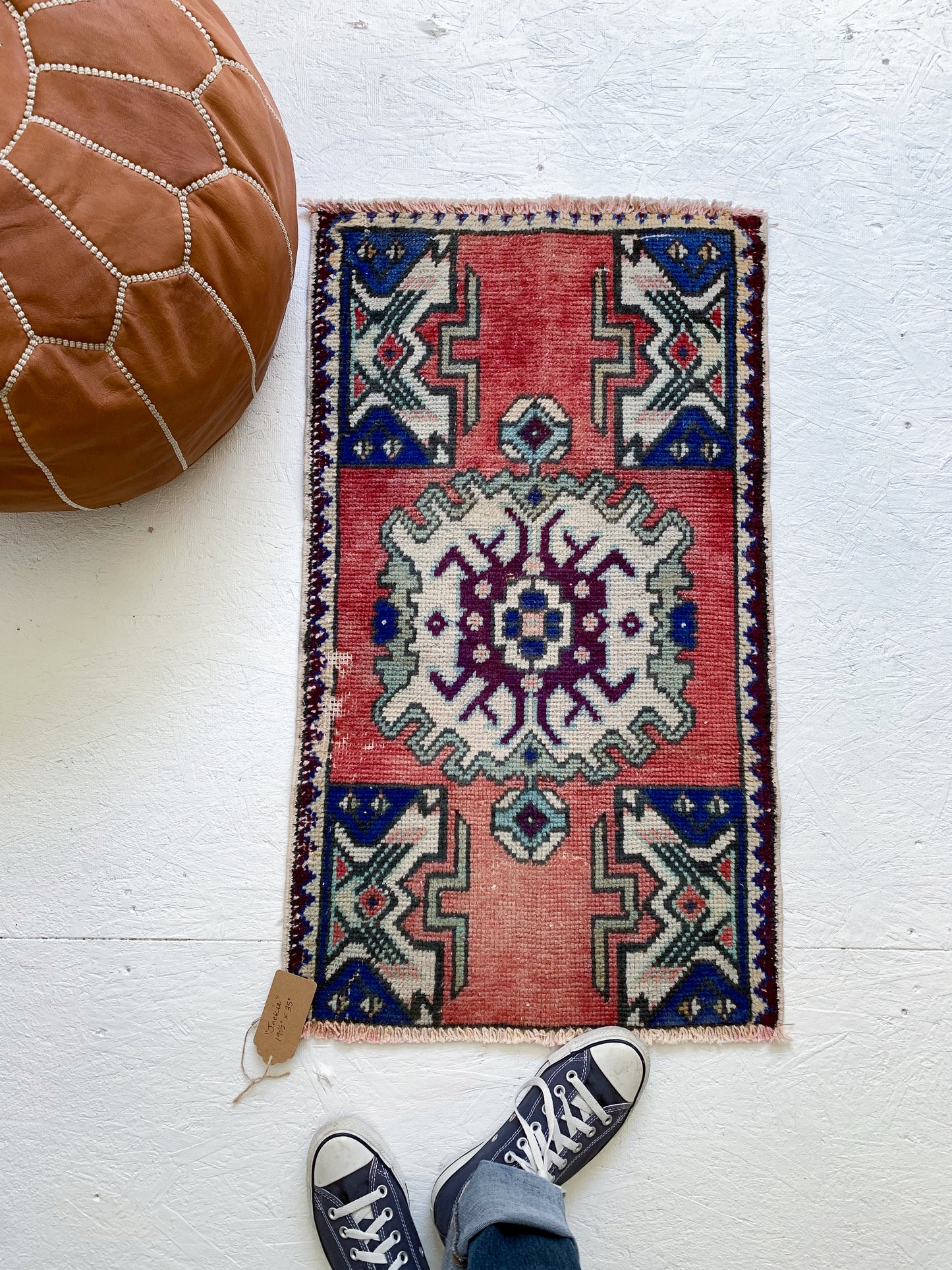 Reserved - Jackie - 1.6' x 2.9' Vintage Turkish Oushak Mini Rug