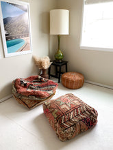Load image into Gallery viewer, Moroccan Rug Floor Pouf #314

