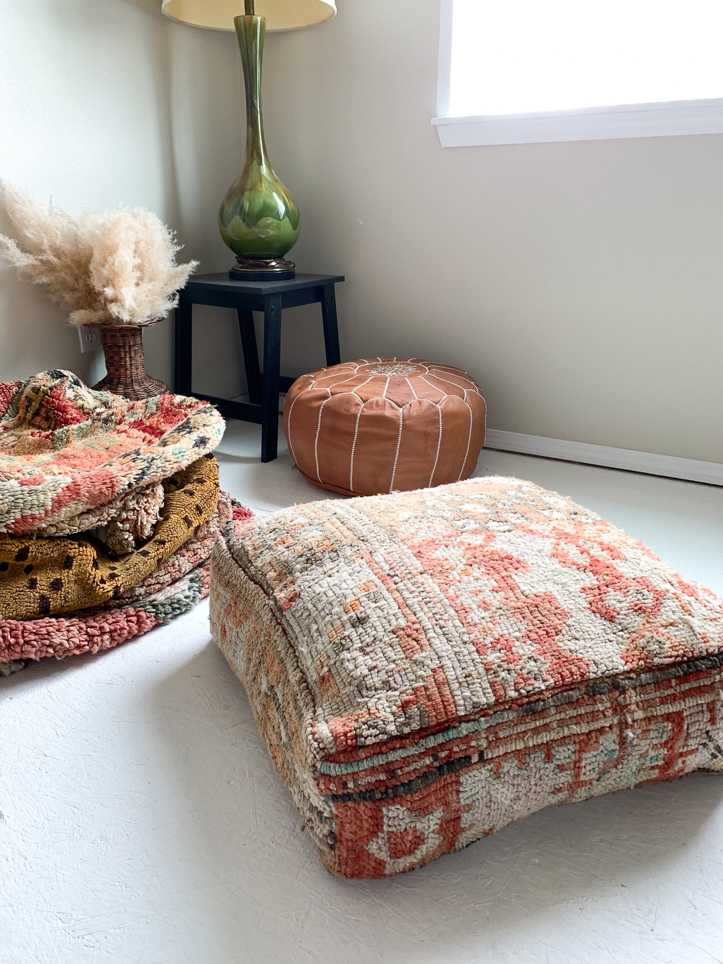 Moroccan Rug Floor Pouf #318