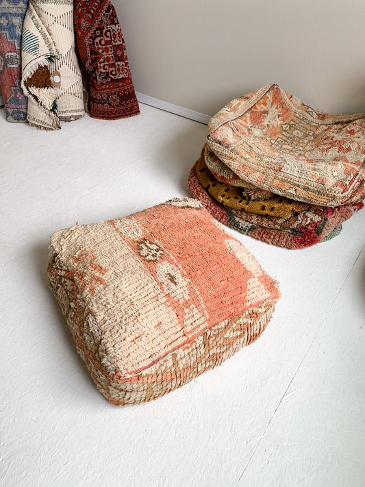 Moroccan Rug Floor Pouf #319