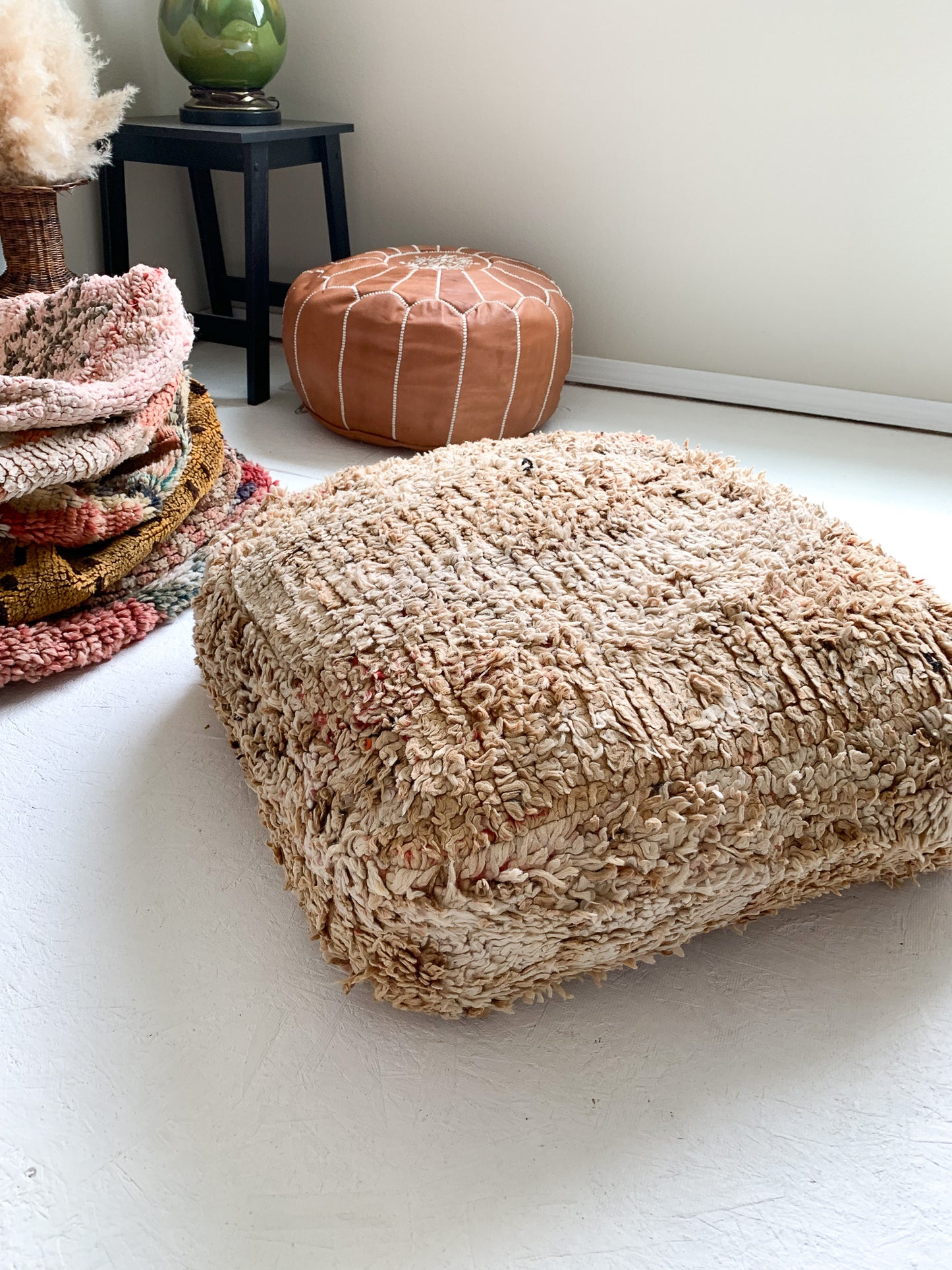 Moroccan Rug Floor Pouf #321