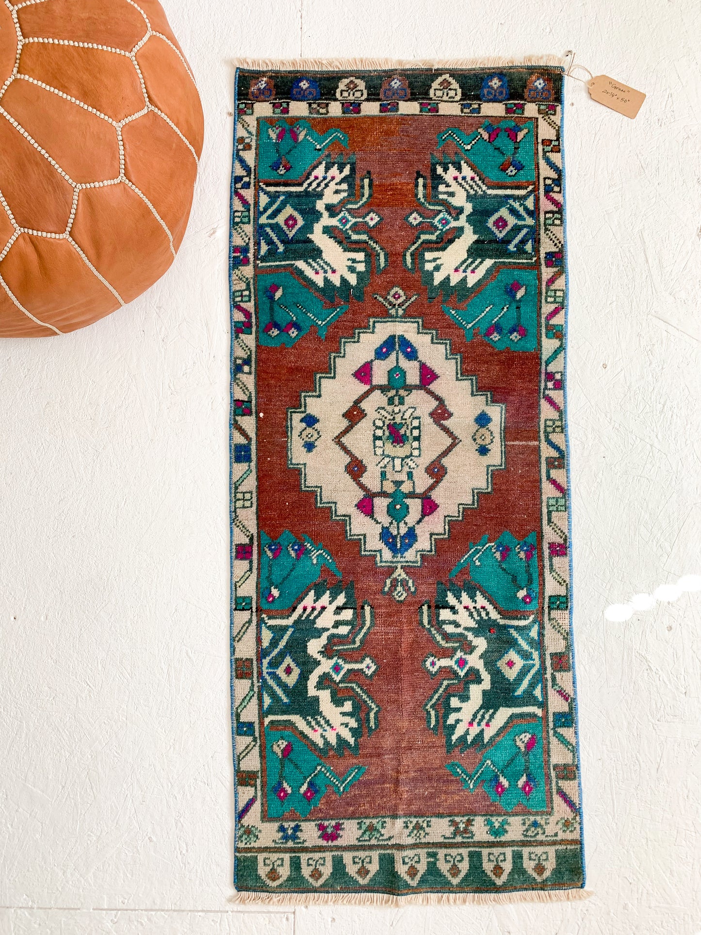 Grace - 1.7' x 4.2' Vintage Turkish Mini Rug