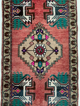 Load image into Gallery viewer, Reserved for Sarah - Jora - 1.5&#39; x 3.1&#39; Vintage Turkish Mini Rug
