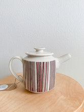 Load image into Gallery viewer, Thrifted Studio Pottery Striped Ceramic Teapot

