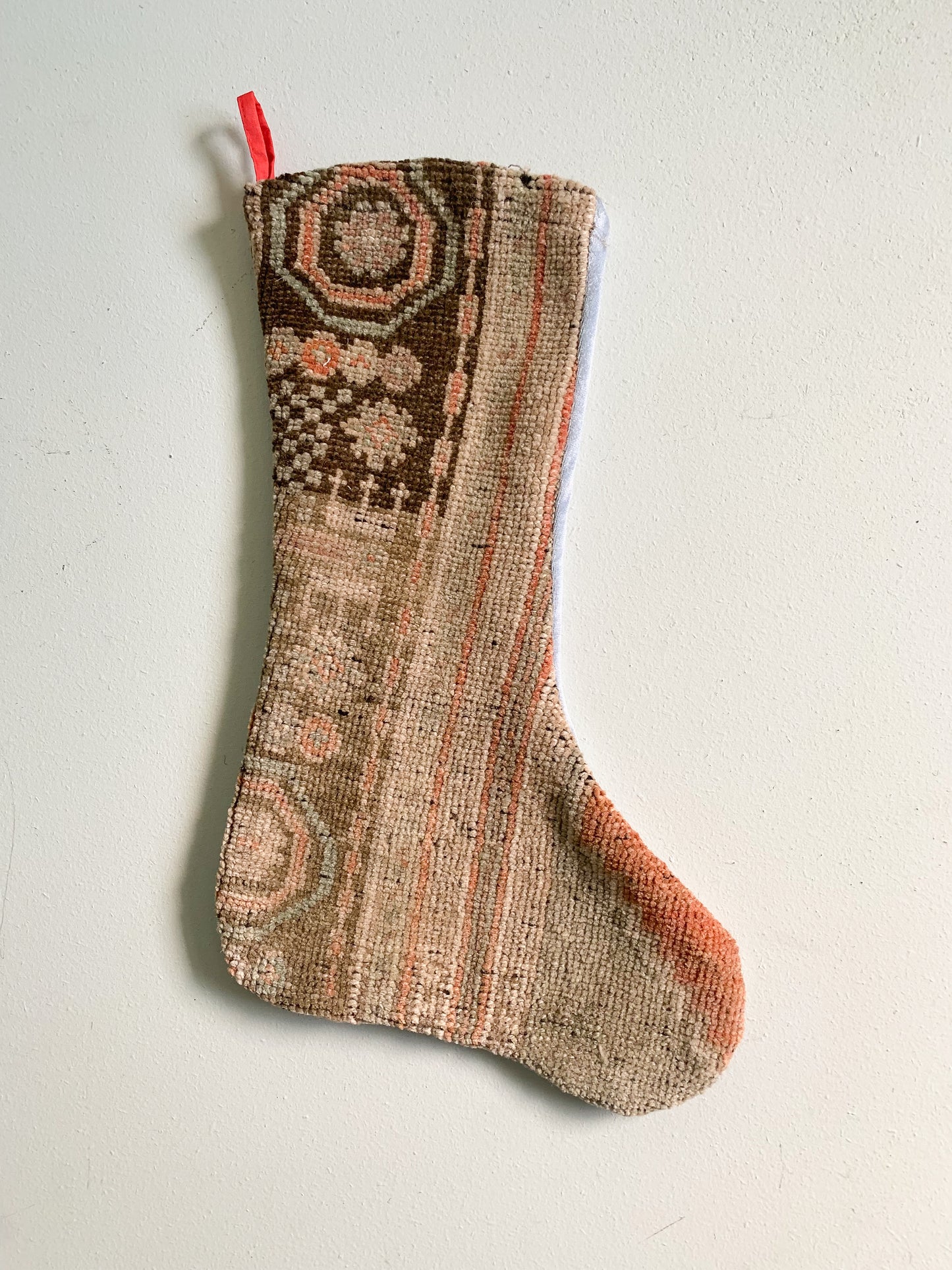 Vintage Turkish Rug Christmas Stocking "B"