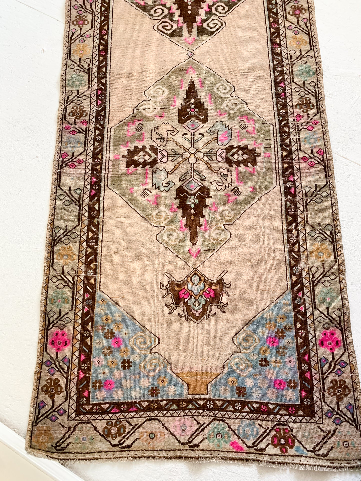 Reserved for Christine - Gillian - 3.0' x 10.5' Vintage Turkish Runner Rug