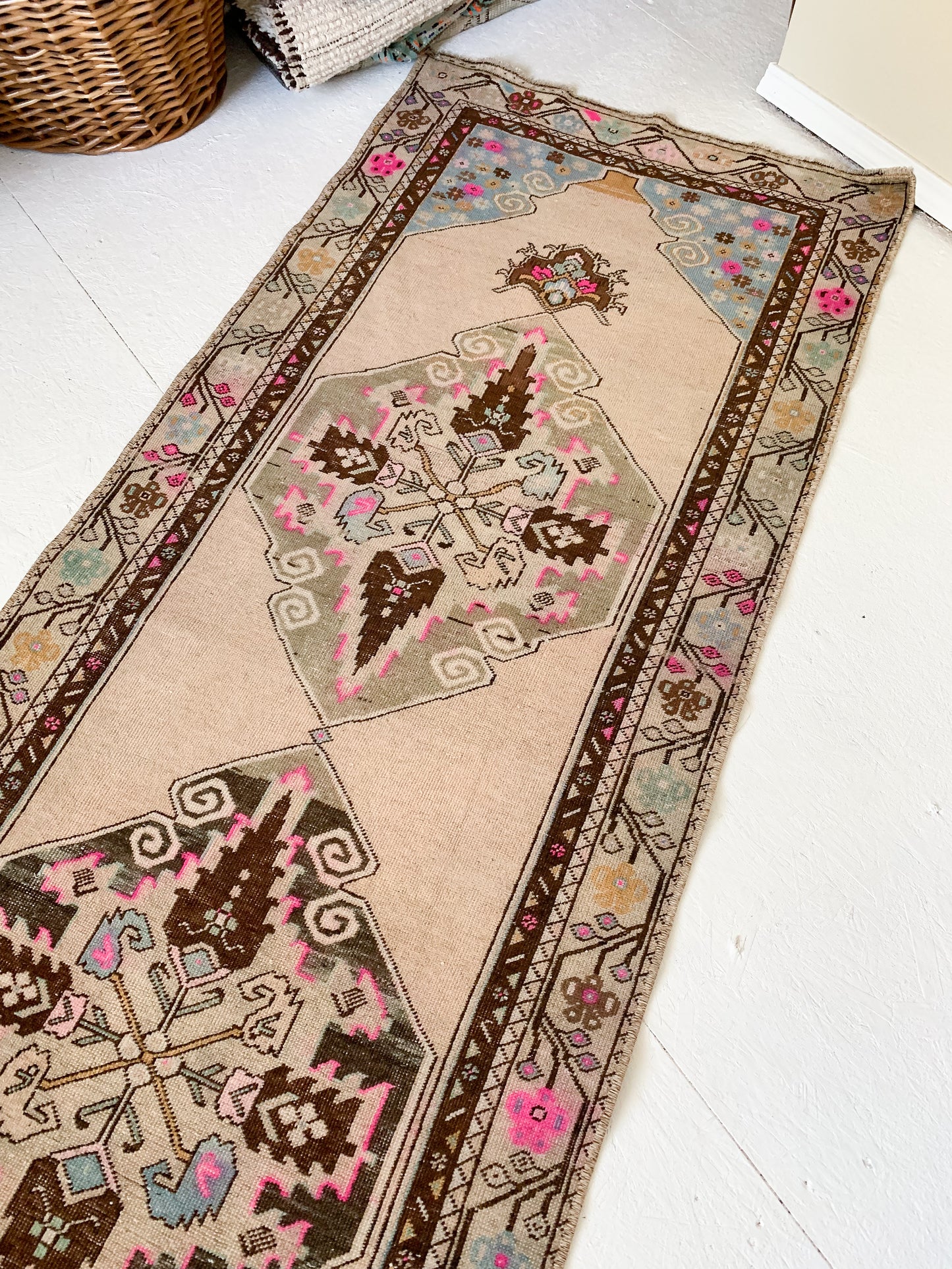 Reserved for Christine - Gillian - 3.0' x 10.5' Vintage Turkish Runner Rug